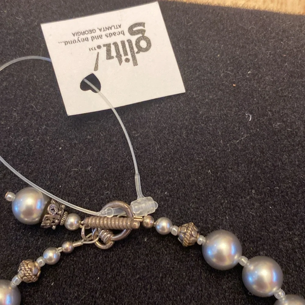 Handcrafted Glitz beads and beyond - faux silver pearls & sterling beads - Picture 3 of 4